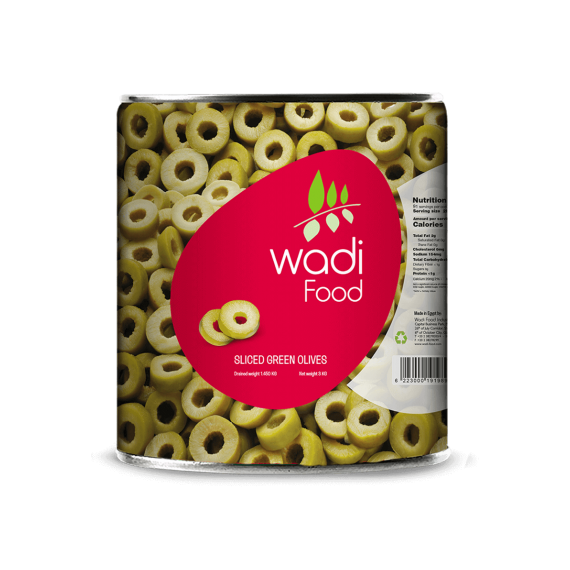 Wadi Food Sliced Green Olives by Wadi Food -1.5 kg