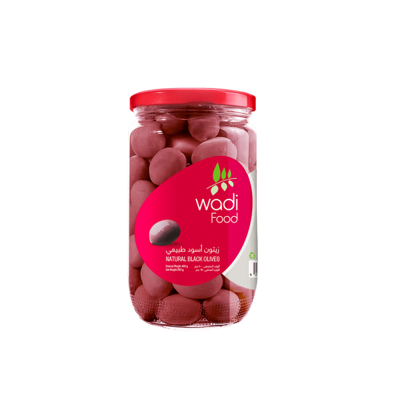 Wadi Food Natural Black Olives by Wadi Food - 650gm